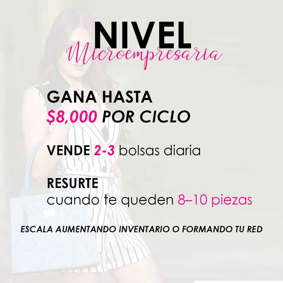 Nivel Microempresaria 30 – Gana hasta $8,000 por paquete